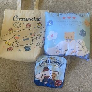 Sanrio Cinnamoroll Tote, Pillow, and Pouch Set